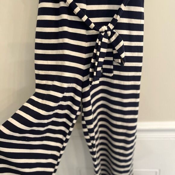 Nautical Montesau Navy and White Striped Romper - Picture 3 of 5